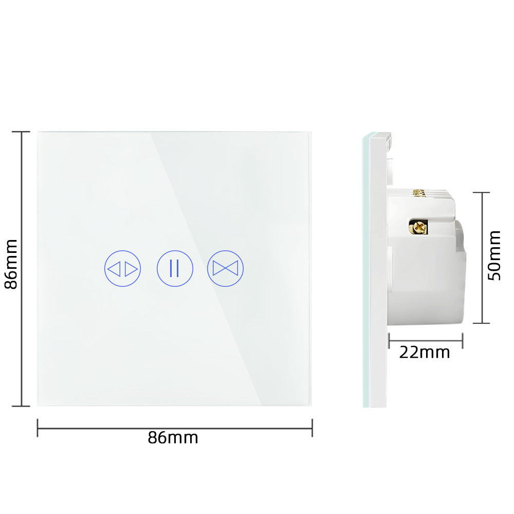 WiFi Smart Curtain Switch Tempered Glass Panel Remote Control