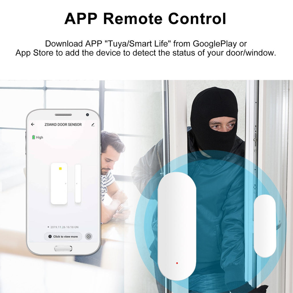 Wireless Door Window Sensor Zigbee Smart Home Alarm