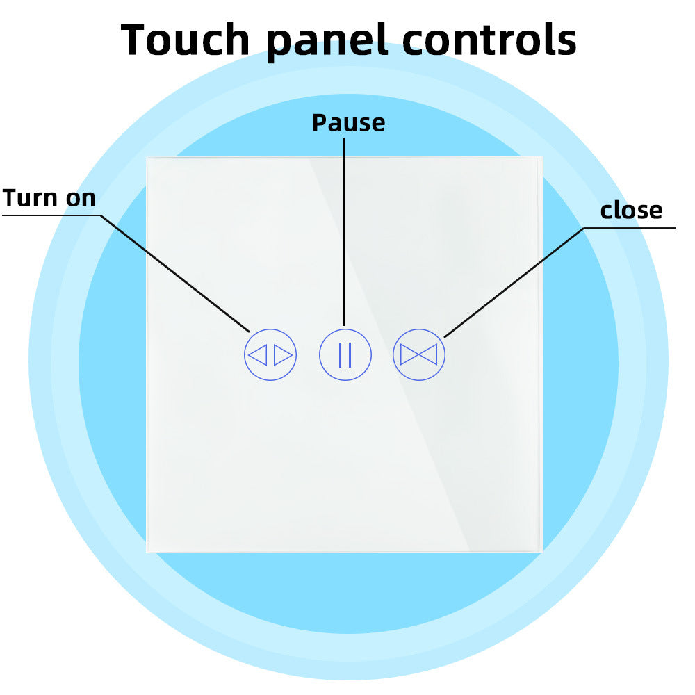 WiFi Smart Curtain Switch Tempered Glass Panel Remote Control