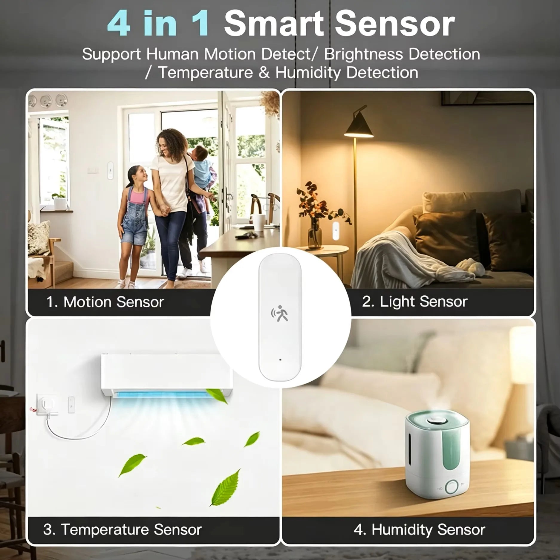 Zigbee 10G Radar Human Motion Sensor Tuya 4-in-1 MmWave Motion Detector Lux Temp Humidity Replace PIR Smart Life