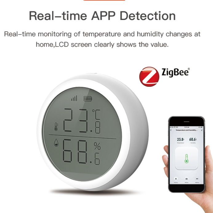 Zigbee Smart Thermometer Temperature Humidity Sensor