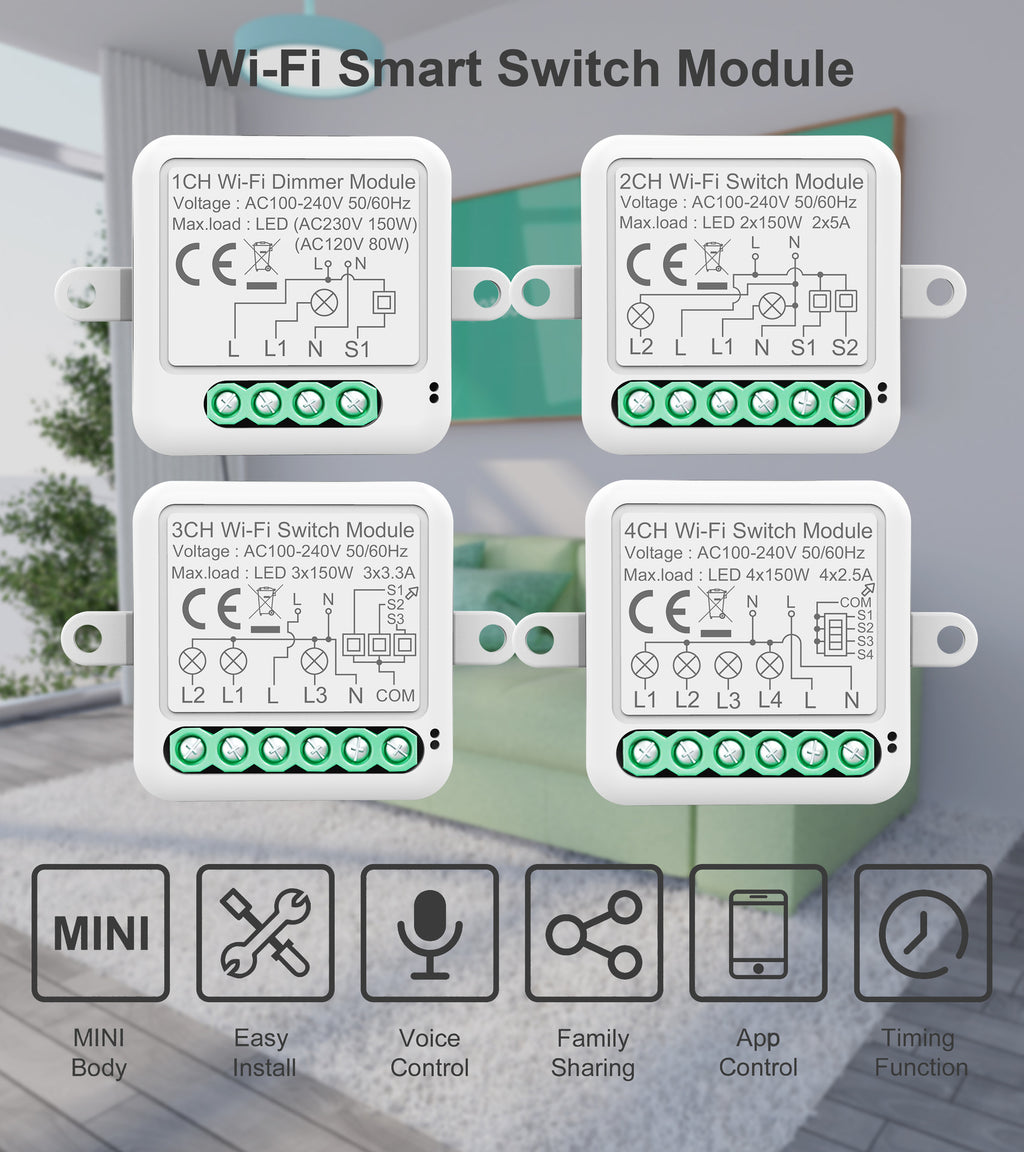 Voice-controlled WiFi smart switch